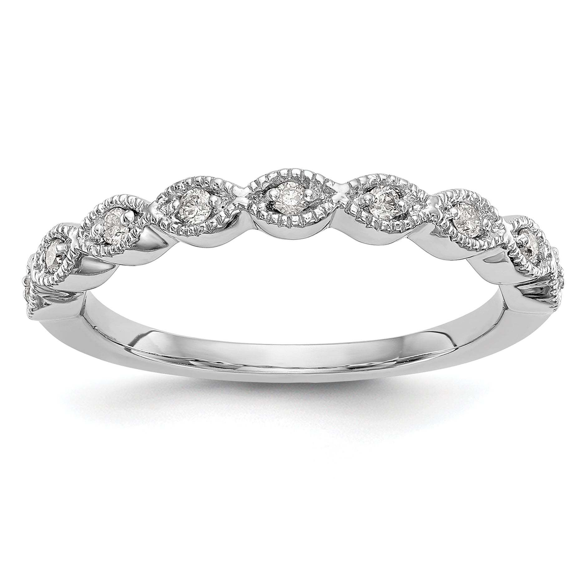14k White Gold 1/10 carat Lab Grown Diamond VS/SI+ G+ Complete Fashion Band