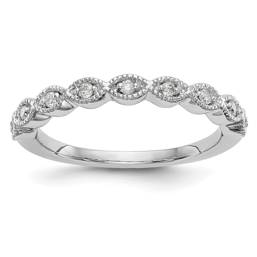 14k White Gold 1/10 carat Lab Grown Diamond VS/SI+ G+ Complete Fashion Band