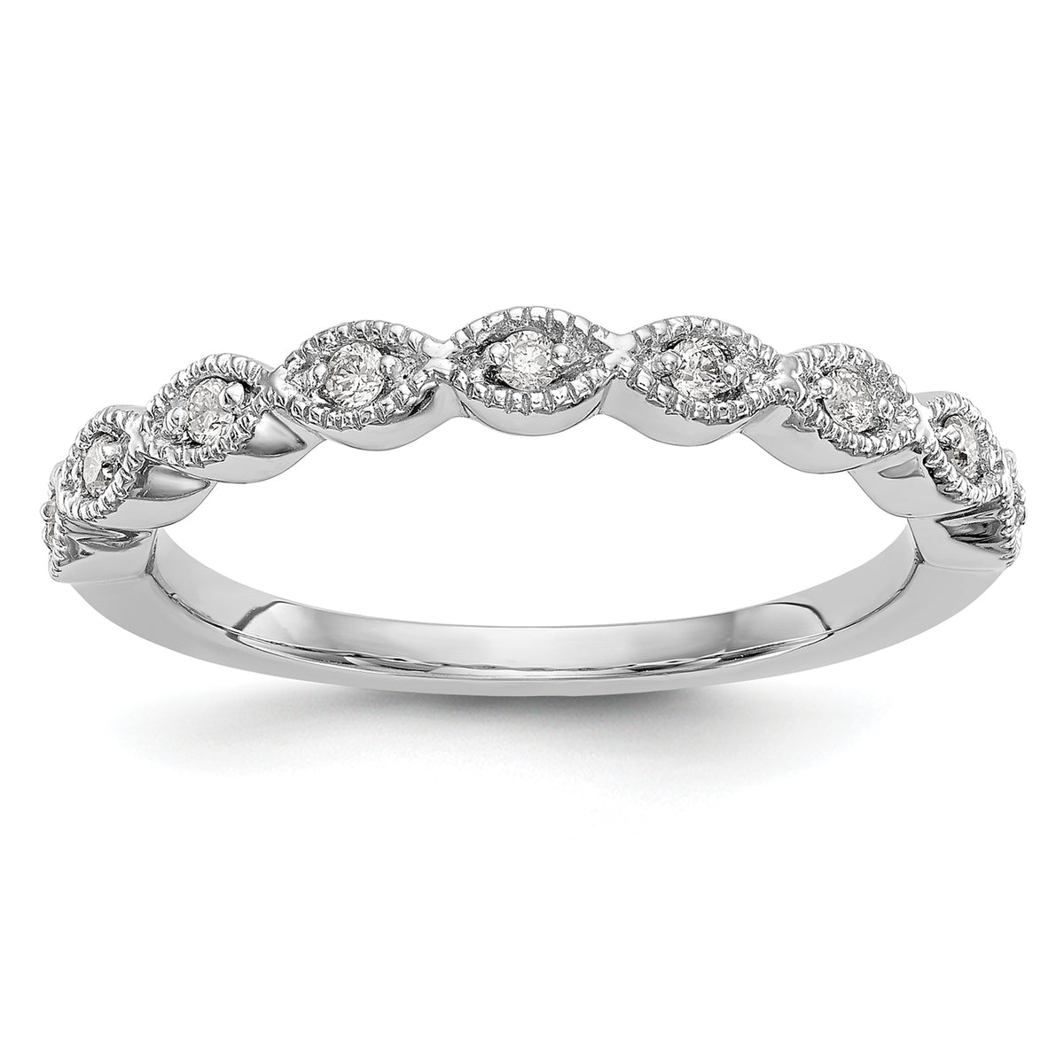 14k White Gold 1/10 carat Lab Grown Diamond VS/SI+ G+ Complete Fashion Band