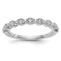 14k White Gold 1/10 carat Lab Grown Diamond VS/SI+ G+ Complete Fashion Band