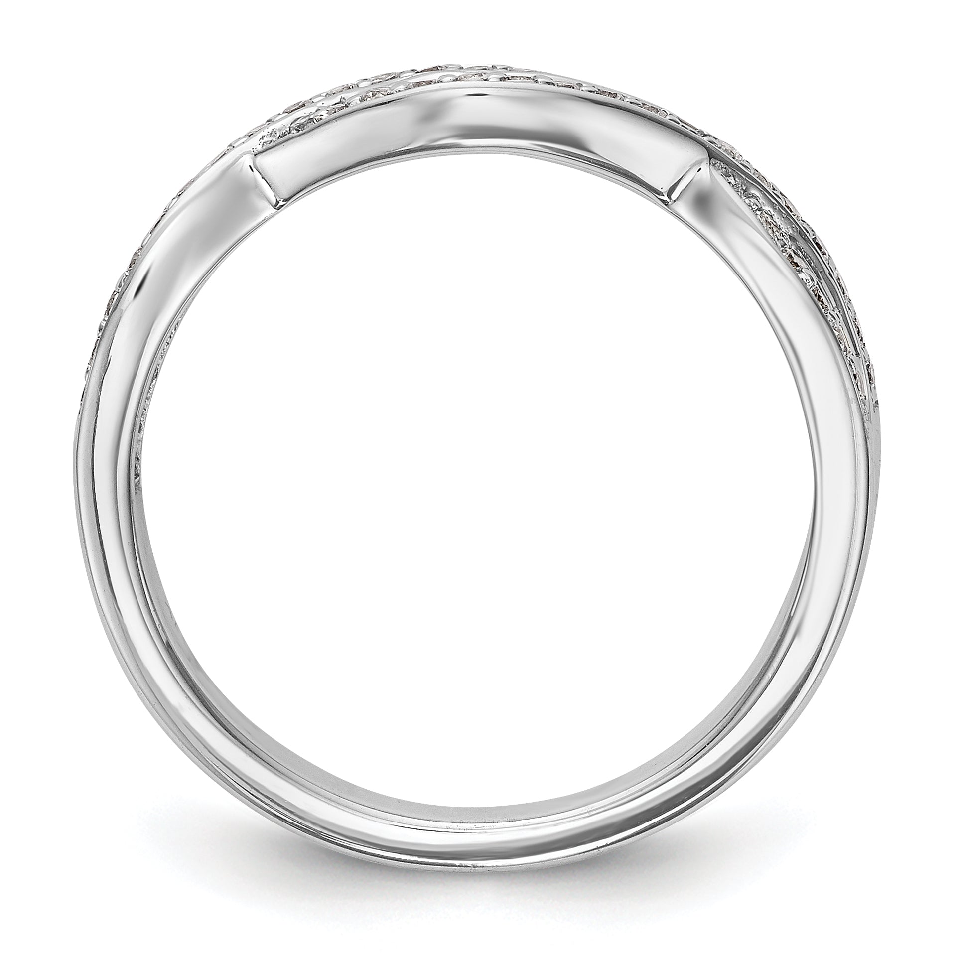 14k White Gold 1/4 carat Lab Grown Diamond VS/SI+ G+ Complete Twisted Band