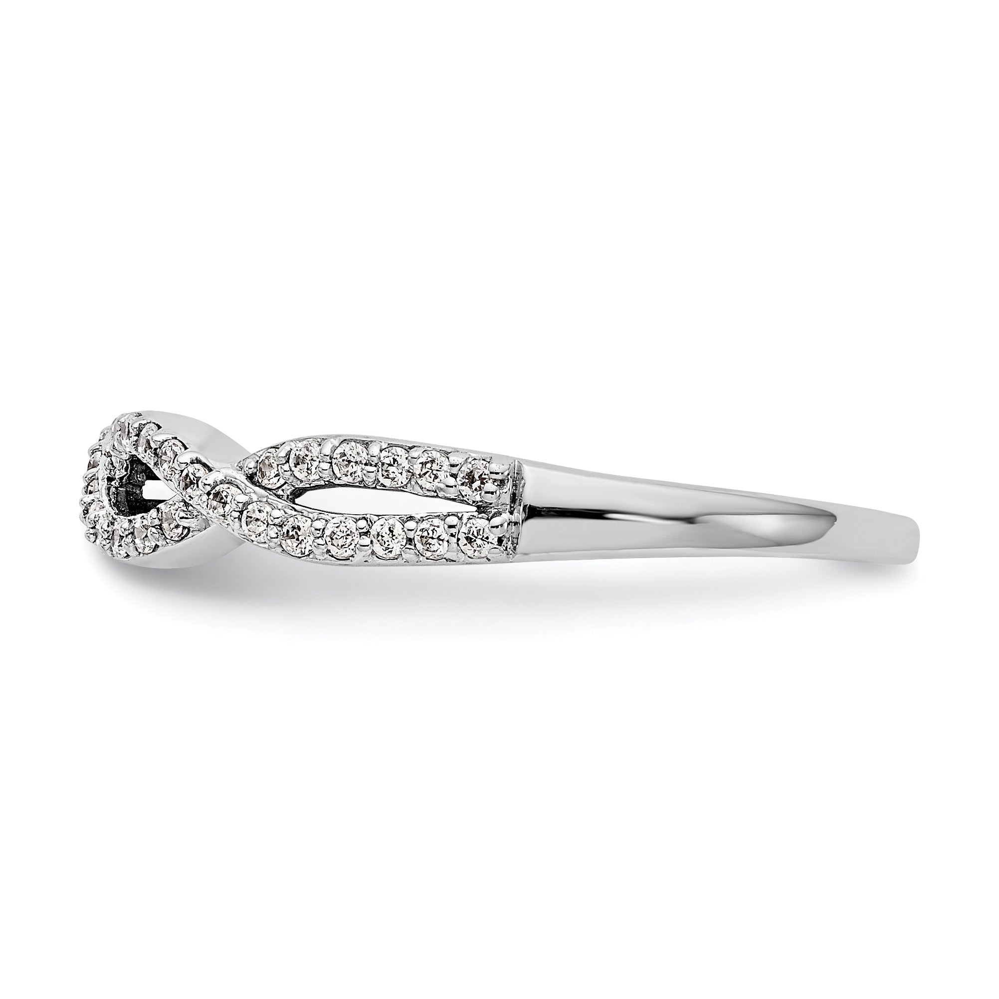 14k White Gold 1/4 carat Lab Grown Diamond VS/SI+ G+ Complete Twisted Band