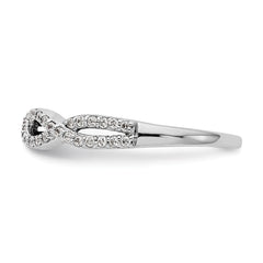 14k White Gold 1/4 carat Lab Grown Diamond VS/SI+ G+ Complete Twisted Band