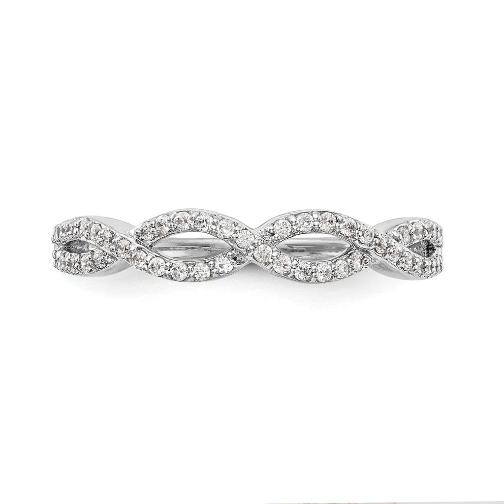 14k White Gold 1/4 carat Lab Grown Diamond VS/SI+ G+ Complete Twisted Band
