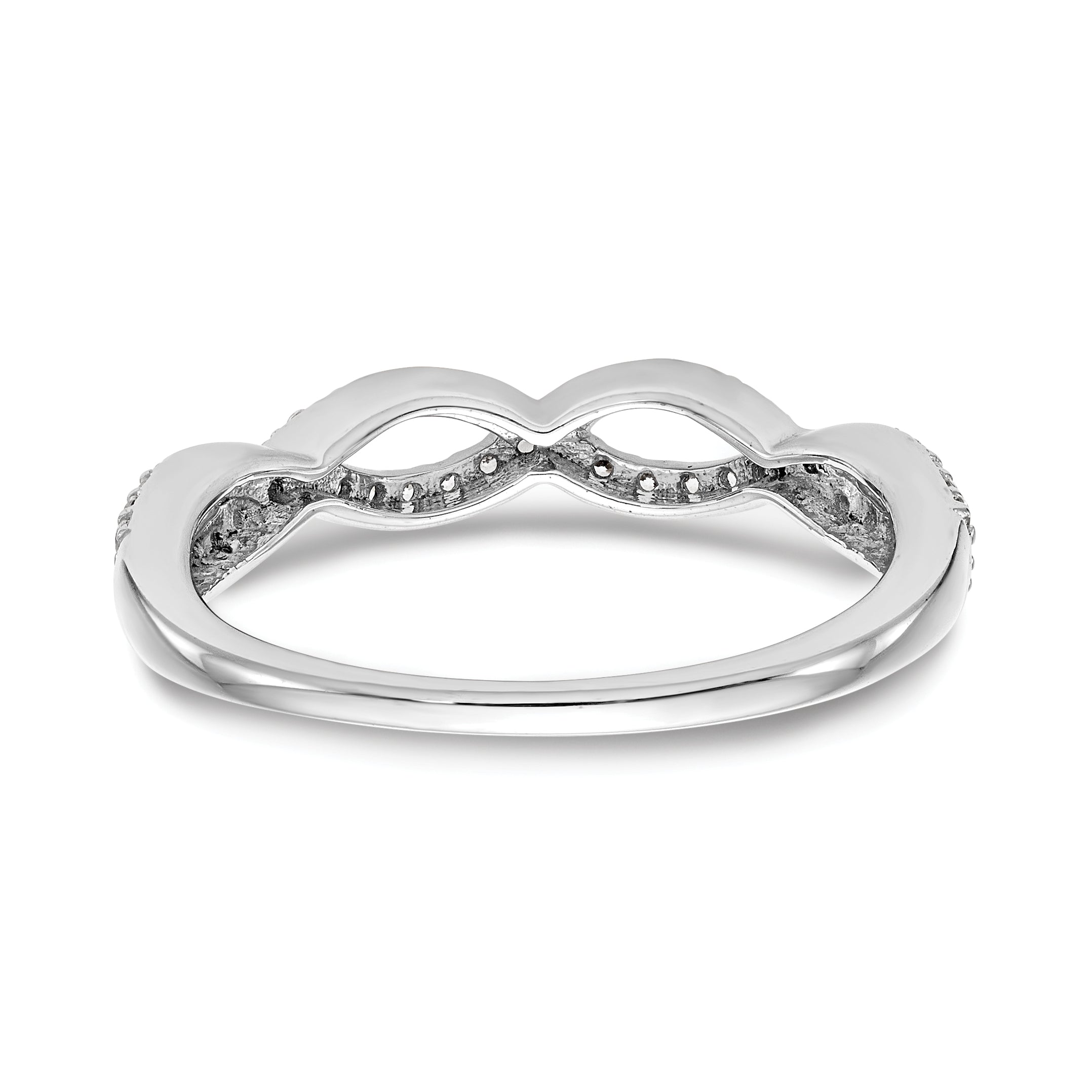 14k White Gold 1/4 carat Lab Grown Diamond VS/SI+ G+ Complete Twisted Band