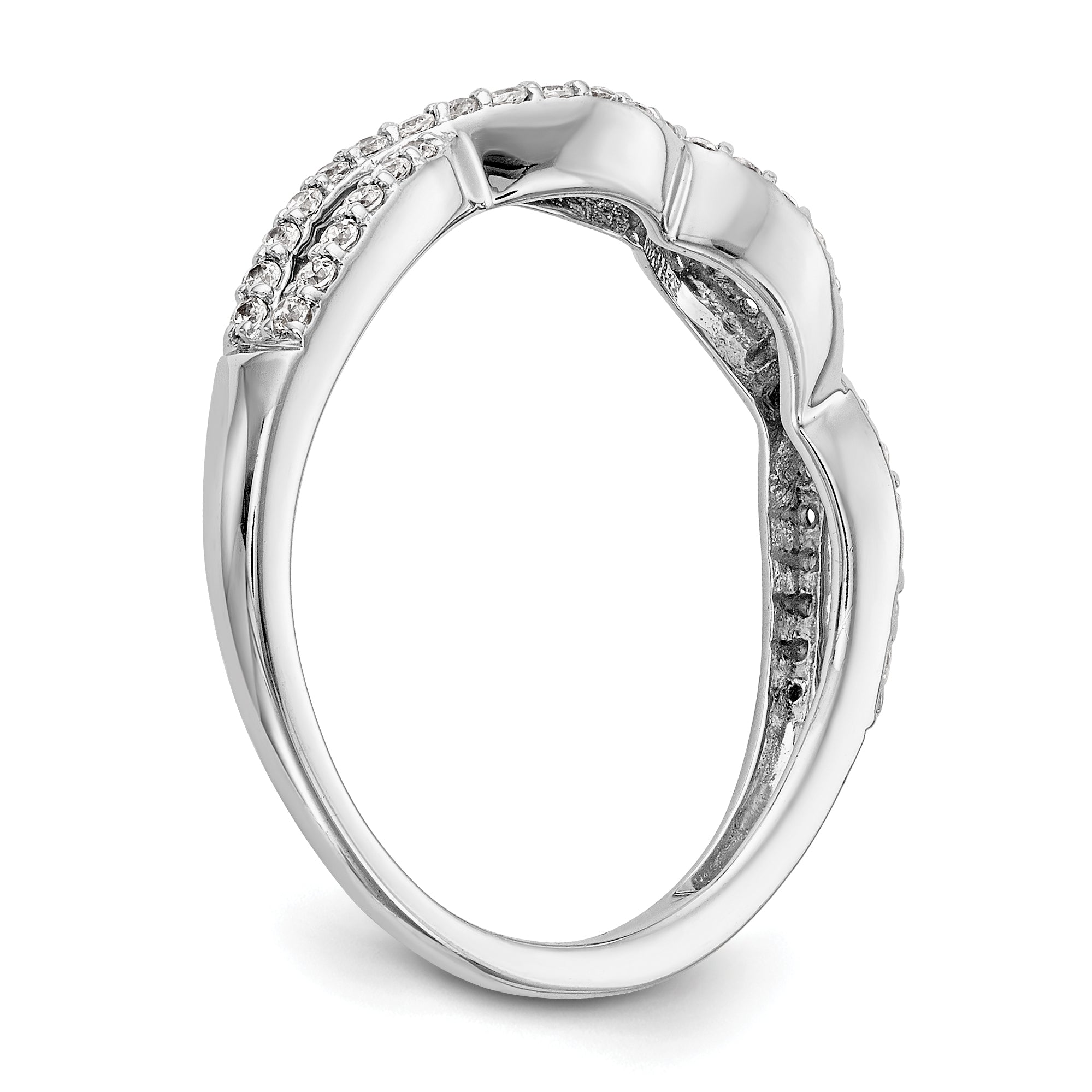 14k White Gold 1/4 carat Lab Grown Diamond VS/SI+ G+ Complete Twisted Band