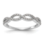 14k White Gold 1/4 carat Lab Grown Diamond VS/SI+ G+ Complete Twisted Band