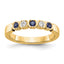 14k Yellow Gold 1/10 carat Diamond and Blue Sapphire Complete Band