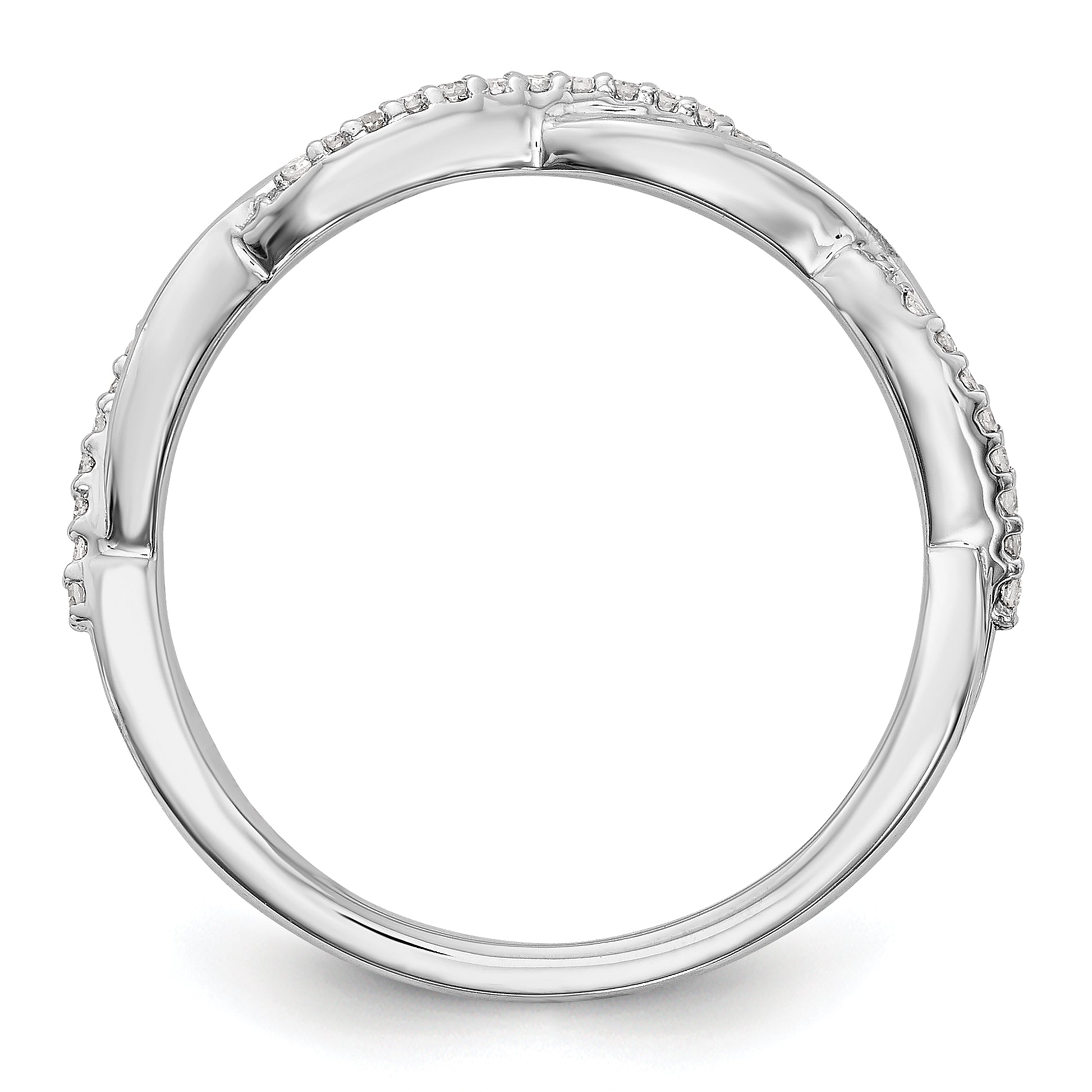 14k White Gold 1/8 carat Lab Grown Diamond VS/SI+ G+ Complete Twist Band