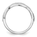 14k White Gold 1/8 carat Lab Grown Diamond VS/SI+ G+ Complete Twist Band