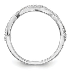 14k White Gold 1/8 carat Lab Grown Diamond VS/SI+ G+ Complete Twist Band