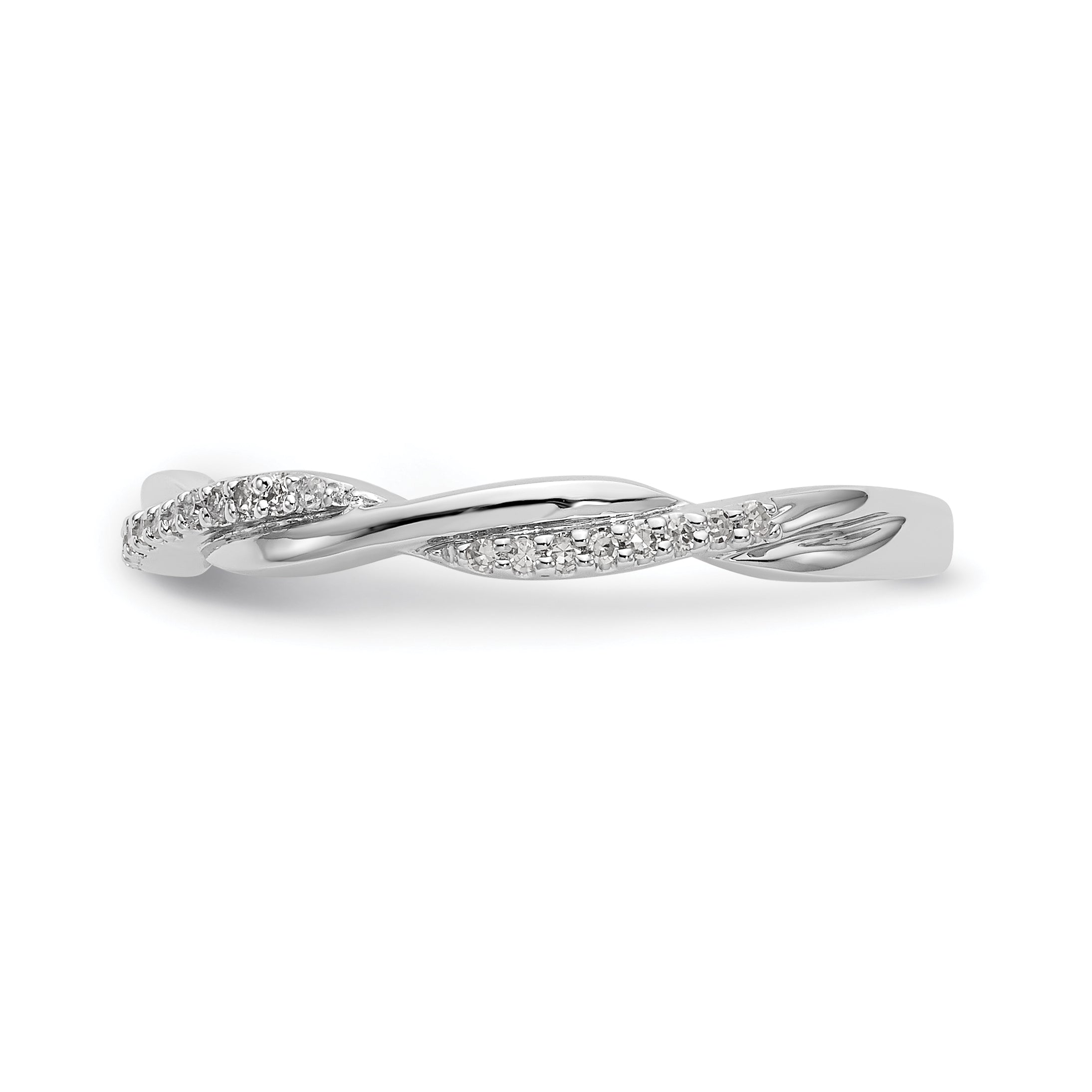 14k White Gold 1/8 carat Lab Grown Diamond VS/SI+ G+ Complete Twist Band