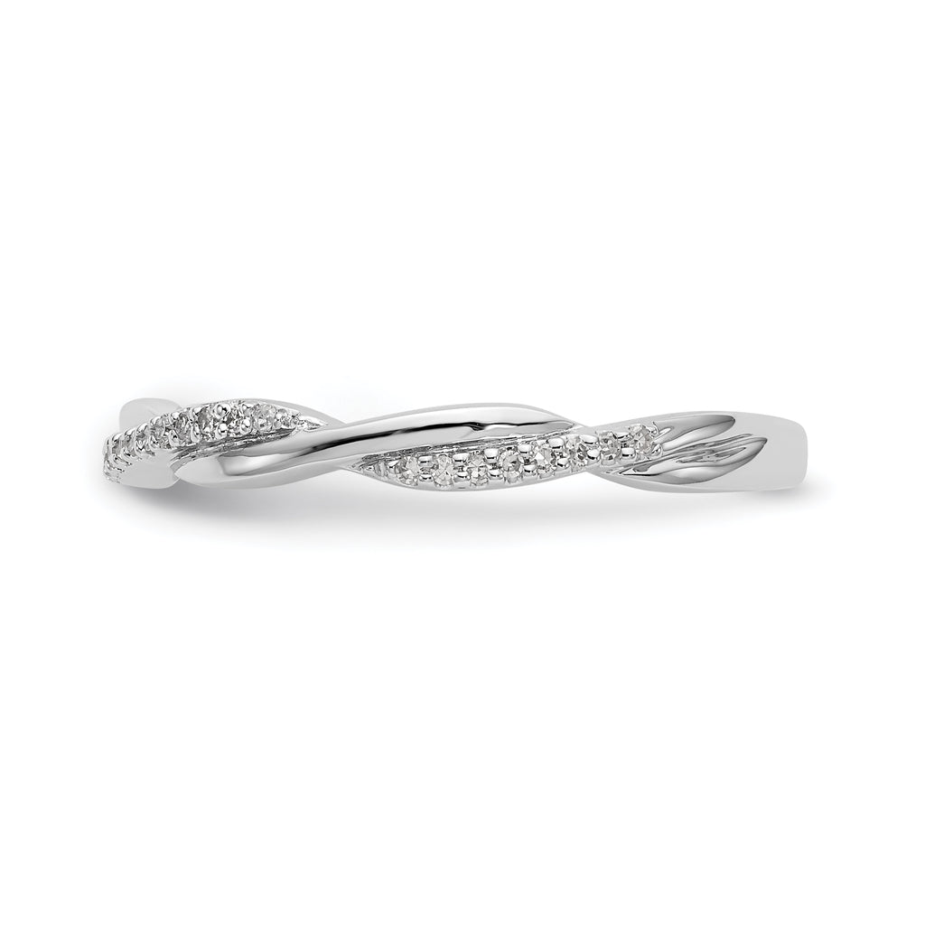 14k White Gold 1/8 carat Lab Grown Diamond VS/SI+ G+ Complete Twist Band