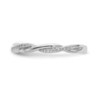 14k White Gold 1/8 carat Lab Grown Diamond VS/SI+ G+ Complete Twist Band