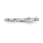 14k White Gold 1/8 carat Lab Grown Diamond VS/SI+ G+ Complete Twist Band