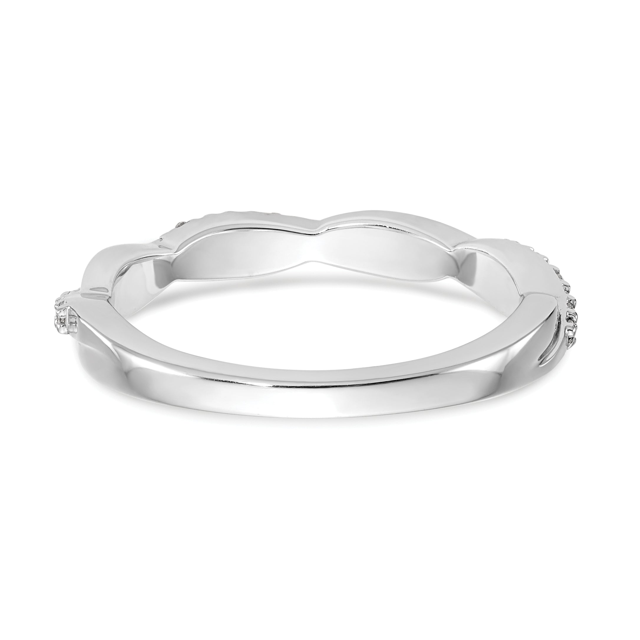 14k White Gold 1/8 carat Lab Grown Diamond VS/SI+ G+ Complete Twist Band