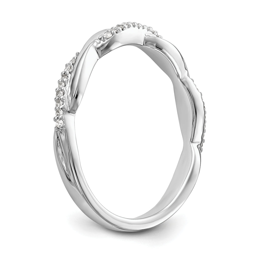 14k White Gold 1/8 carat Lab Grown Diamond VS/SI+ G+ Complete Twist Band