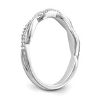 14k White Gold 1/8 carat Lab Grown Diamond VS/SI+ G+ Complete Twist Band