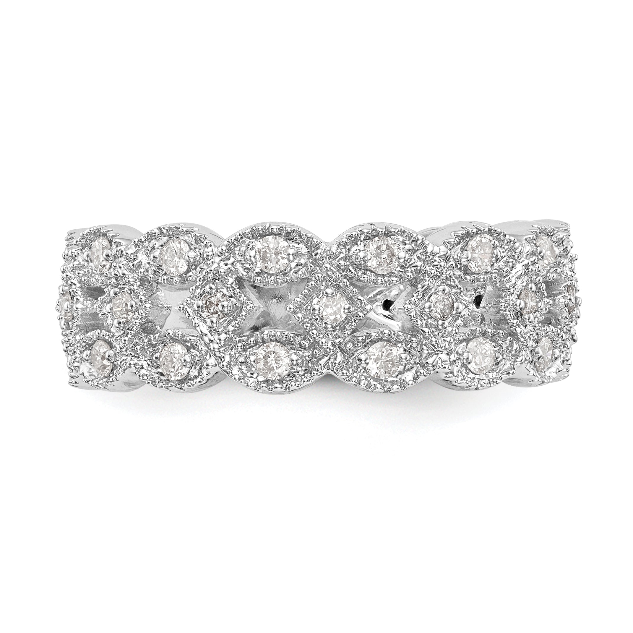 14k White Gold 1/2 carat Lab Grown Diamond VS/SI+ G+ Complete Link Band