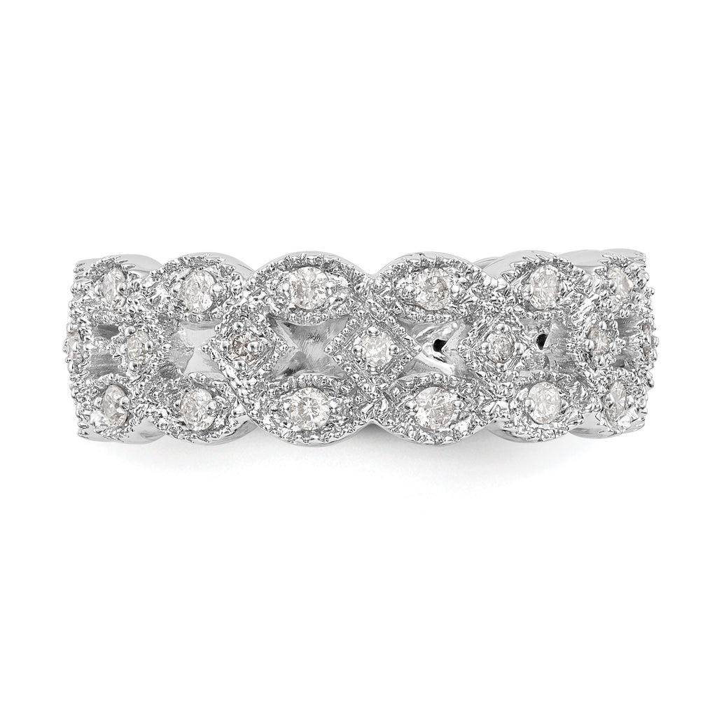 14k White Gold 1/2 carat Lab Grown Diamond VS/SI+ G+ Complete Link Band