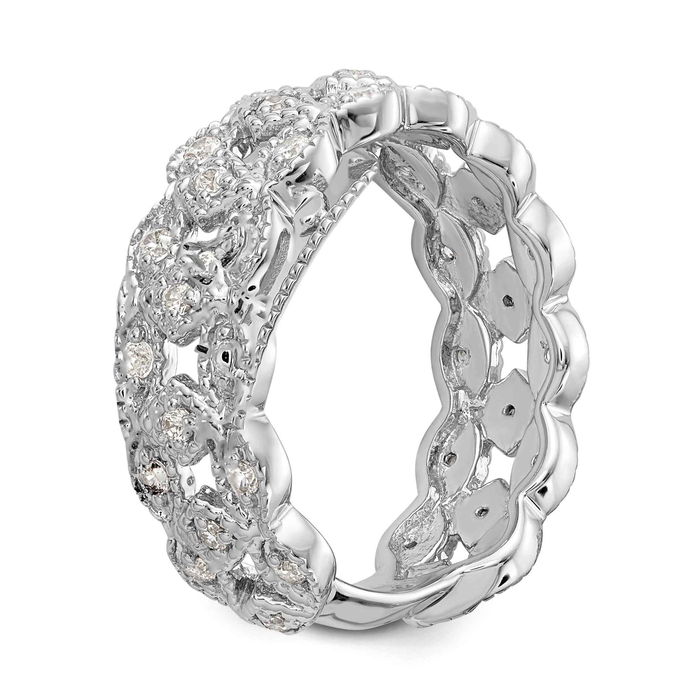 14k White Gold 1/2 carat Lab Grown Diamond VS/SI+ G+ Complete Link Band