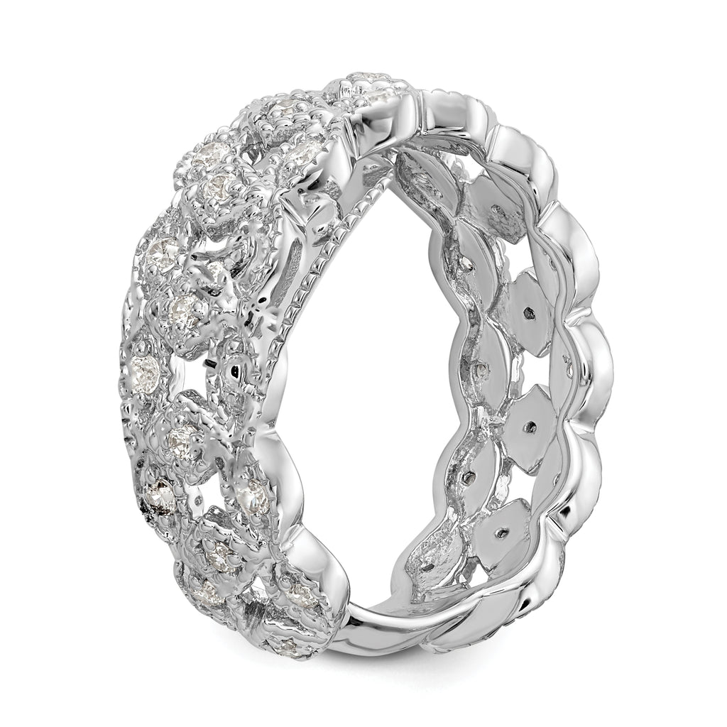 14k White Gold 1/2 carat Lab Grown Diamond VS/SI+ G+ Complete Link Band