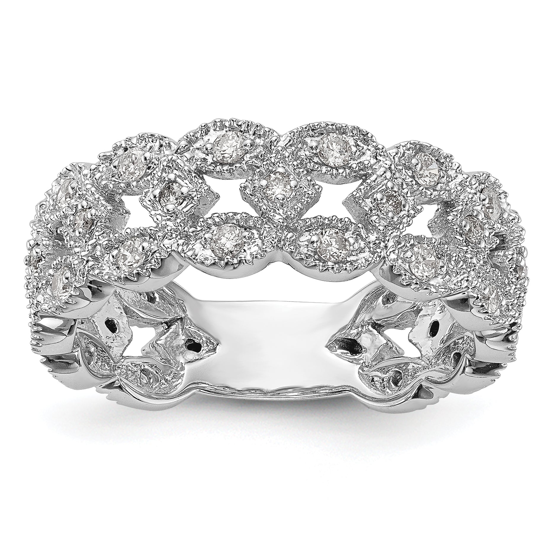 14k White Gold 1/2 carat Lab Grown Diamond VS/SI+ G+ Complete Link Band Main image