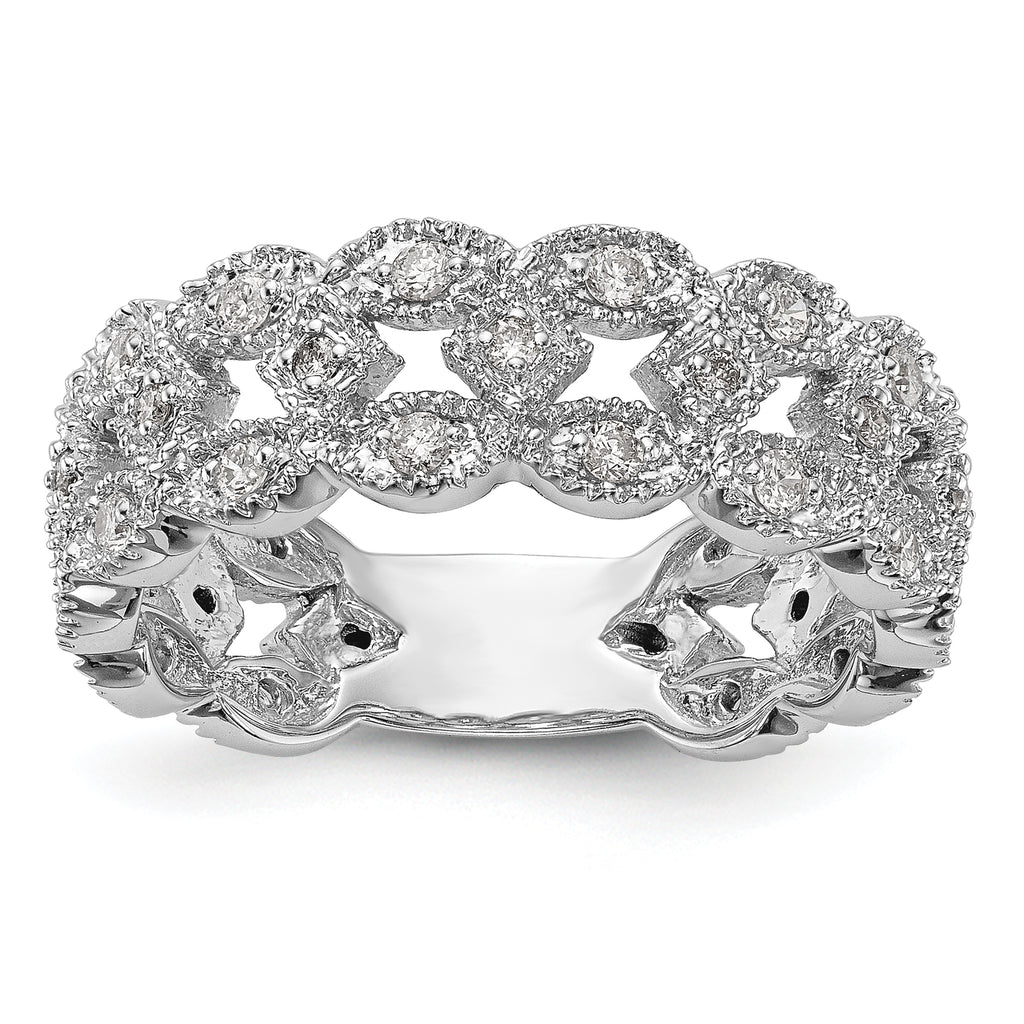 14k White Gold 1/2 carat Lab Grown Diamond VS/SI+ G+ Complete Link Band