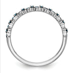 14K White Gold 1/10 carat Blue Diamond Complete Band