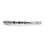 14K White Gold 1/10 carat Blue Diamond Complete Band