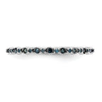 14K White Gold 1/10 carat Blue Diamond Complete Band