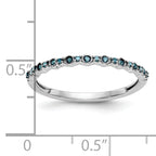 14K White Gold 1/10 carat Blue Diamond Complete Band