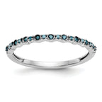 14K White Gold 1/10 carat Blue Diamond Complete Band