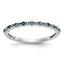 14K White Gold 1/10 carat Blue Diamond Complete Band