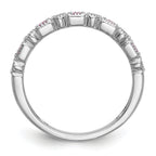 10K White Gold Diamond w/Pink Sapphire Band