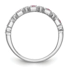 10k White Gold Diamond w/Ruby Band