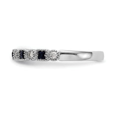10K White Gold Diamond w/Sapphire Band