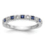 10K White Gold Diamond w/Sapphire Band