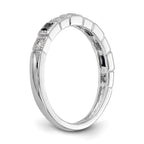 14k White Gold 1/10 carat Diamond and Blue Sapphire Complete Band