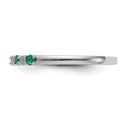 10K White Gold Diamond w/Emerald Band