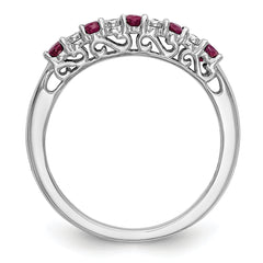 10k White Gold Diamond w/Ruby Band