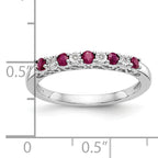 10k White Gold Diamond w/Ruby Band