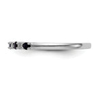 14k White Gold .01 carat Diamond and Blue Sapphire Complete Band