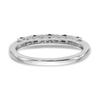 14k White Gold .01 carat Diamond and Blue Sapphire Complete Band