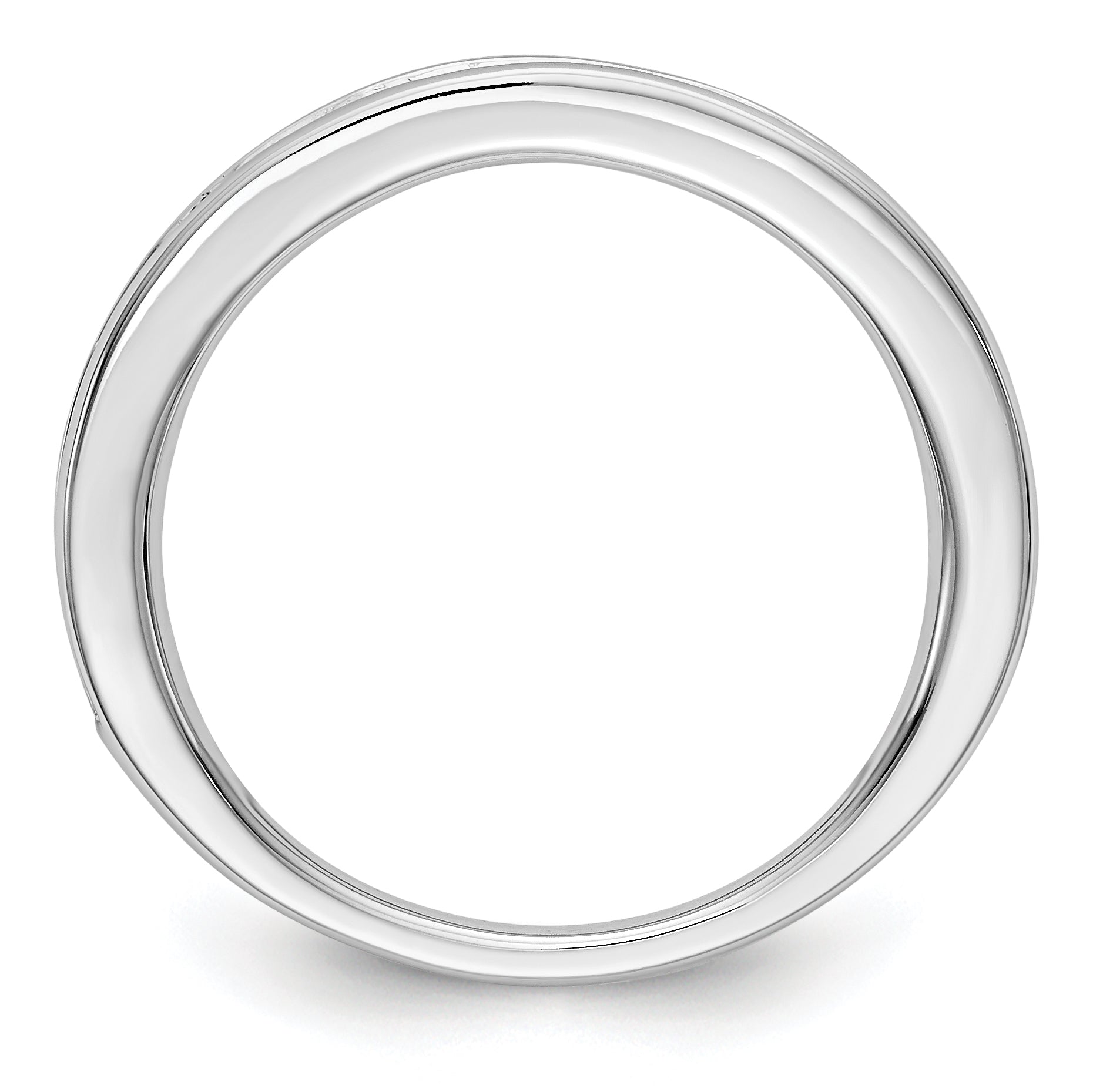 14k White Gold Emerald Complete Channel Band Secondary image