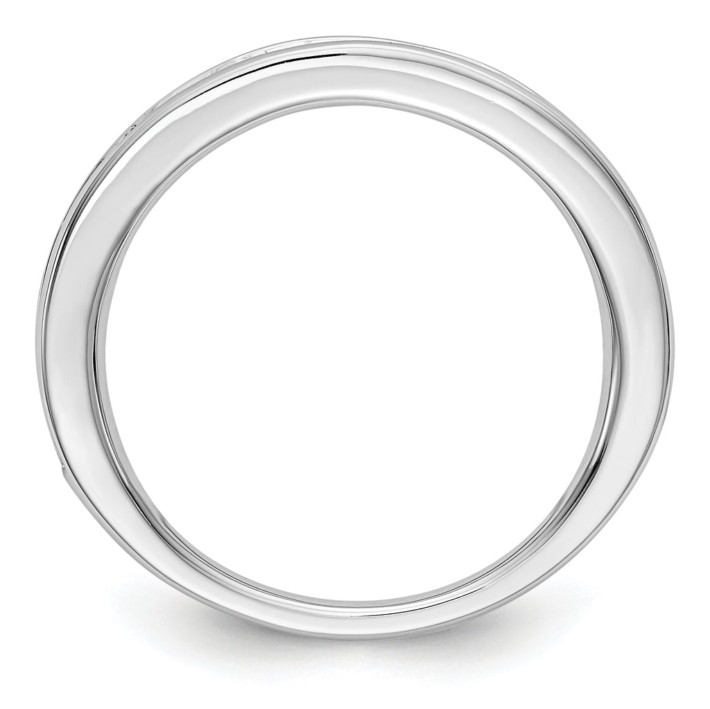 14k White Gold Emerald Complete Channel Band