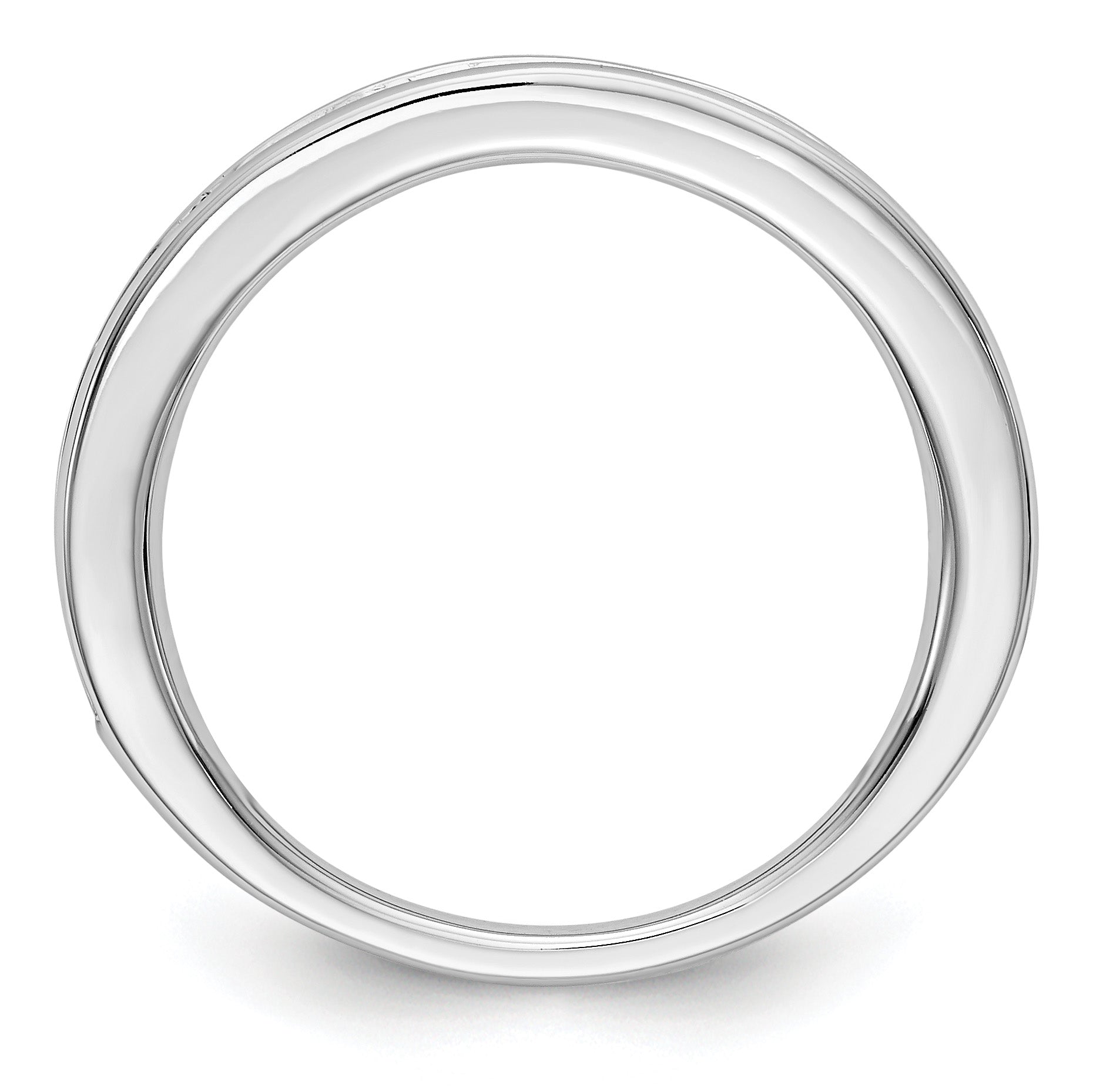 14k White Gold Emerald Complete Channel Band