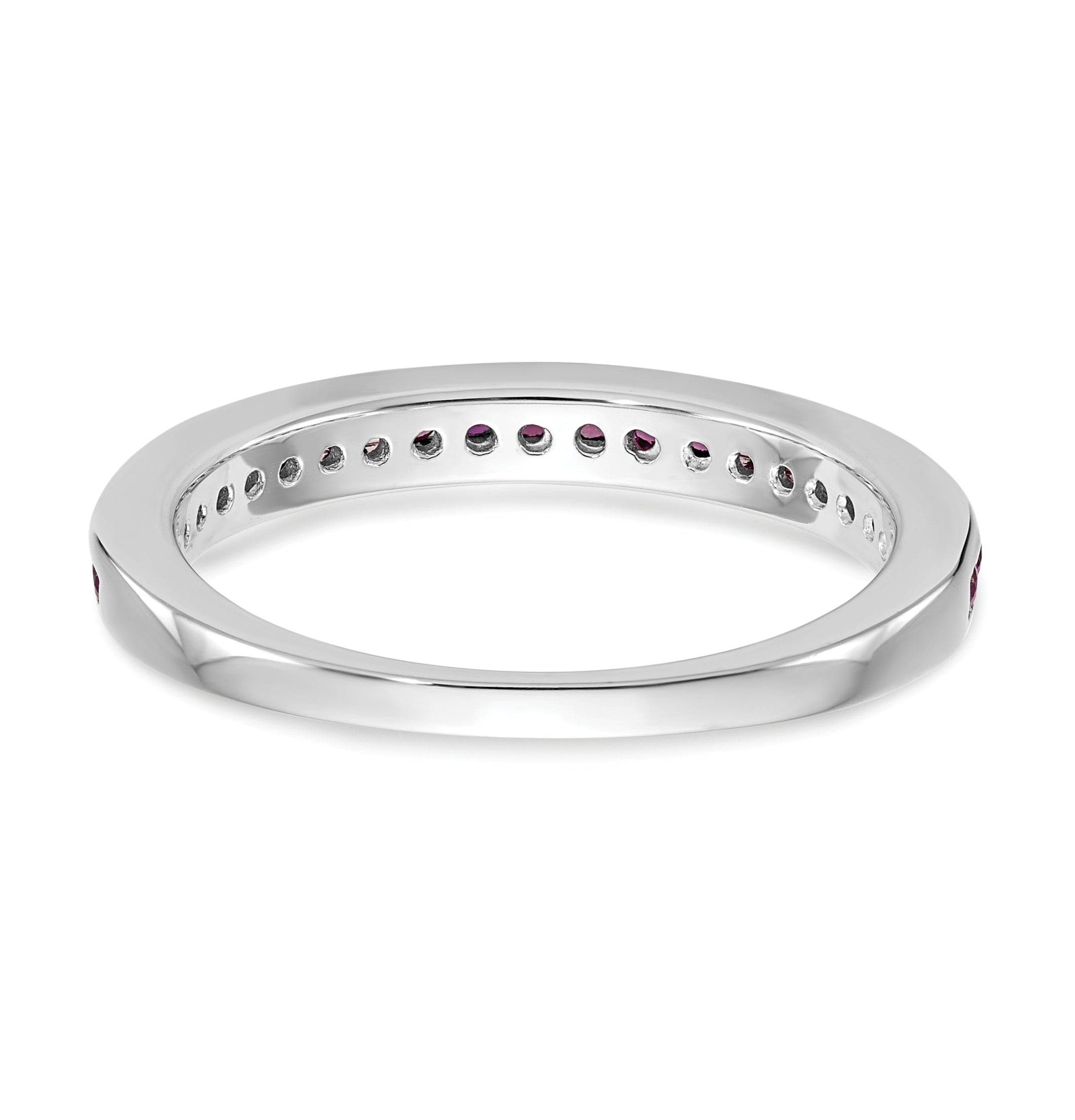 14k White Gold Ruby Complete Channel Band