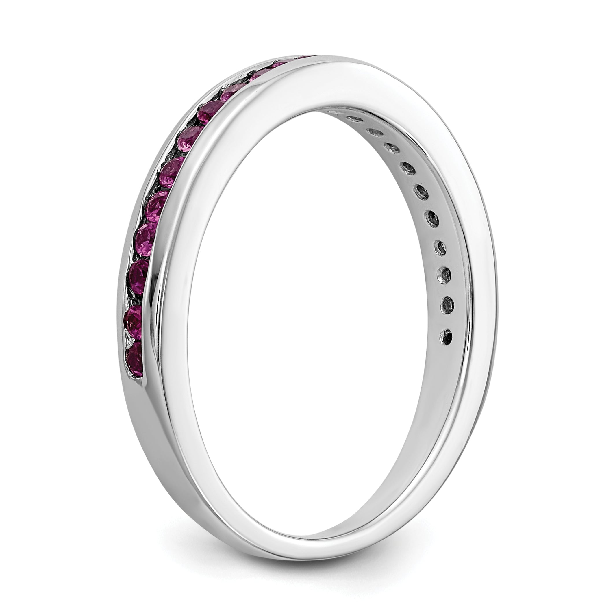 14k White Gold Ruby Complete Channel Band