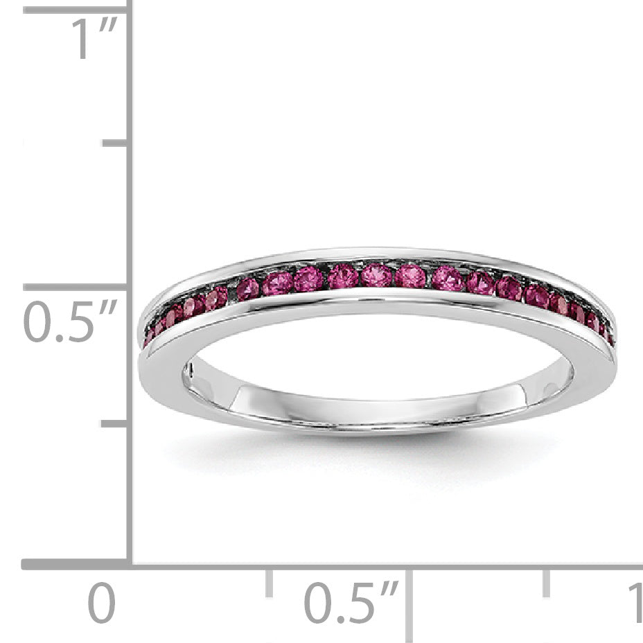 14k White Gold Ruby Complete Channel Band
